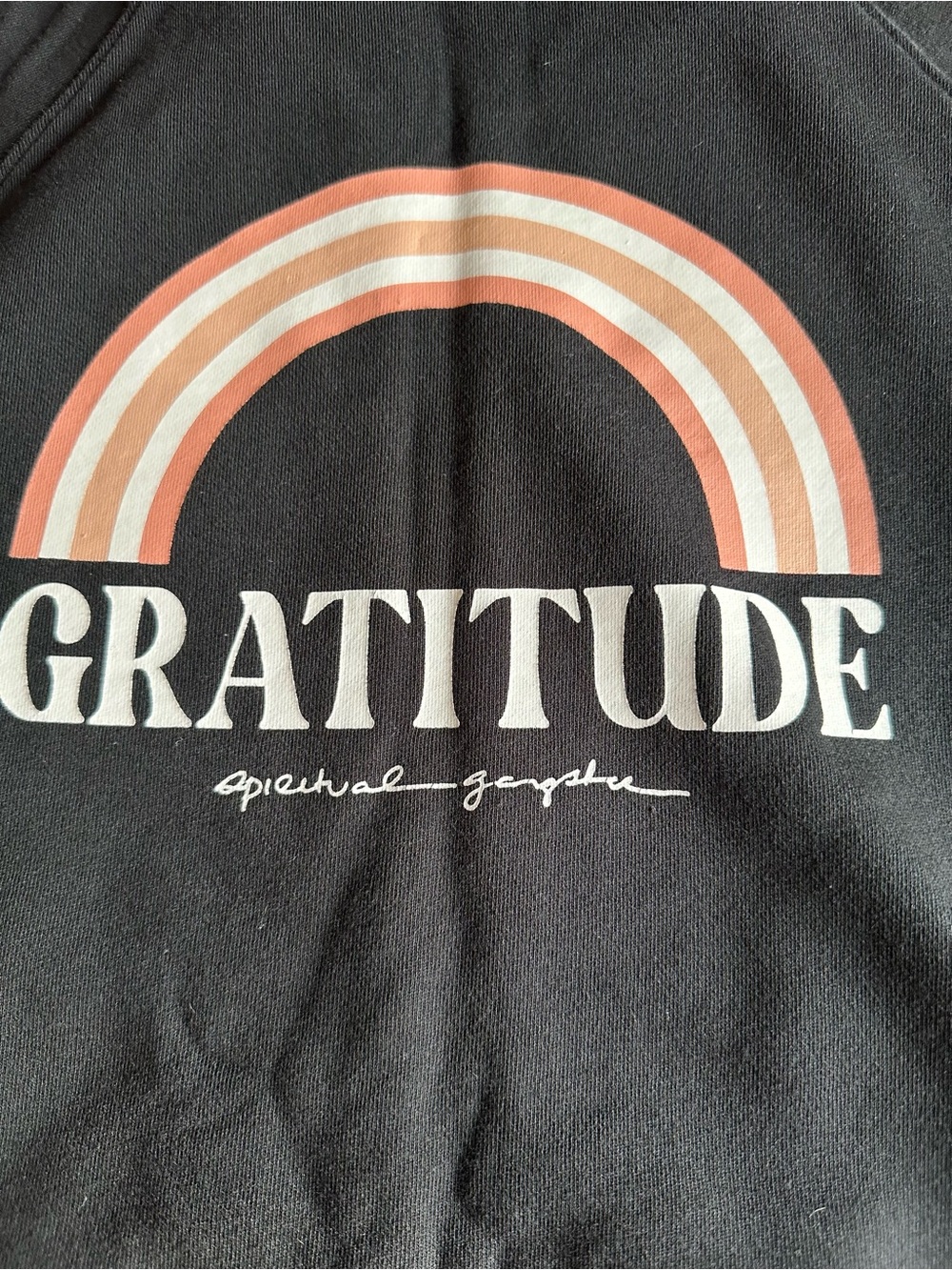 Spiritual Gangster Gratitude Rainbow Zip Hoodie Black Women’s Medium - Picture 4 of 7